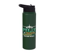 Pilot in Progress Please Wait Airplane Training Future Pilot Stainless Steel Insulated Water Bottle