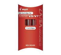 Pilot Ink Cartridges for Hi-Tecpoint for V5/V7 Pack of 3 Red
