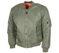 MFH MA1 Army Style Pilot Jacket Bomber Jacket Flight Jacket Black Nylon