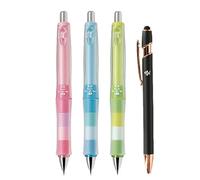 Pilot Japan Mechanical Pencil Dr. Grip CL Play Border Assorted Color Body 3 Packs With Kanji LOVE Sticker, Floral pink, Aqua blue, Glass green, 0.55 x 5.59 x 0.55 in (HDGCL50R)