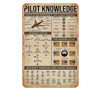 Pilot Knowledge Art Wall Decor Retro Retro Vintage Metal Plaque Sign S Vintage Airplane Decor For Aviation Lovers Wwii Posters 20x30cm