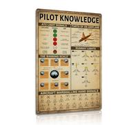 Pilot Knowledge Aviation Metal Sign - Vintage Aircraft Instruction Chart Wall Decor Aluminium Plaque for Garage, Hangar, Man Cave Gift 8x12 Inch (25179)