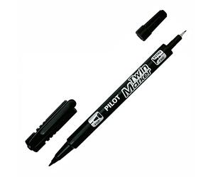 Pilot Marqueur Twin Marker BEGREEN indélibile Noire 2 pointes ogives fine et moyenne