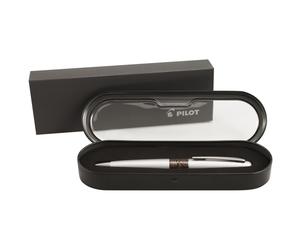 Pilot MR Animal Collection Ballpoint Pen in Gift Box Matte Silver Barrel with Python Accent Medium Point Stainless Steel Nib Refillable Black Ink (