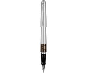 PILOT MR Animal Collection Fountain Pen in Gift Box Matte Silver Barrel with Python Accent Medium Point Stainless Steel Nib Refillable Black Ink (9