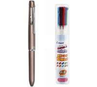 Pilot Multi-Pen Hi-Tec-C Coleto 1000 Brown Body (LHKC-1SC-BN)+ 0.3mm Refill 10 Color Set (LHKRF1SC310C)