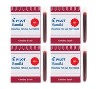Pilot Namiki IC-50 Fountain Pen Ink Cartridges, Red Ink (4 x Boxes of 6 = 24 Cartridges in Total)