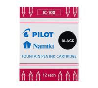 PILOT Namiki IC100 Fountain Pen Ink Cartridges Black 12-Pack (69100)