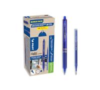 PILOT - Pack of 12 FriXion Ball Clicker 07 + 12 Refills - Erasable Thermosensitive Ink Pen - Retractable and Refillable Rollerball Pen - Blue - Medium Tip