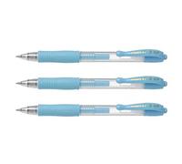 PILOT Pack of 3 G2 07 Gel Ink Ballpoint Pens, Pastel Blue