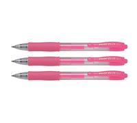 PILOT Pack of 3 G2 07 Gel Ink Rollerball Pens Medium Nib Neon Pink
