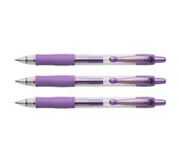 PILOT Pack of 3 G2 07 Metallic Purple Gel Ink Ballpoint Pensaa