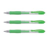 PILOT Pack of 3 G2 07 Neon Green Gel Ink Pens