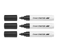 Pilot Pack of 3 Pintor Pigment Markers Medium Bullet Tip Blackaa