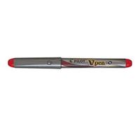 Pilot VPen Disposable Fountain Pen Silver Barrel 0.58 mm Tip - Red, Single Pen