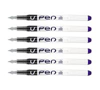 Pilot Pack of 6 Disposable Fountain Pens V-Pen Erasable Medium Nib Purpleaa