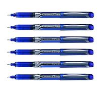 PILOT Pack of 6 Ink Rollerball Pen-Hi-Tecpoint V7 Grip, Blue