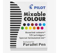Pilot Pack of 3 Sets of 12 Ink Cartridges For Parallel Pen 12 Colours