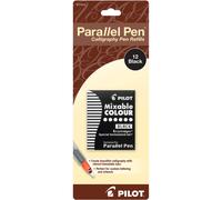 Pilot Parallel Mixable Color Ink Refills for Calligraphy Pens Black Ink 12-Pack (77313)