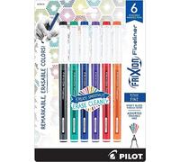 Pilot Pen 12414 FriXion Fineliner Erasable Marker Pens, Fine Point, Assorted Classic Color Inks, 6-Pack