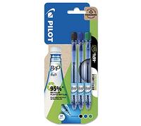 Pilot Pen 2042B3 - B2P Ballpoint Pen, Black, Blue and Green, Indelible, Pack of 3