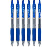 PILOT Pen 2605 G2 07 Gel Ink Pen 0.7 mm Tip 0.38 mm Line Width 0.38 mm Refillable BL-G2-7 Blue (Pack of 6)