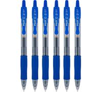 PILOT Pen 2605 G2 07 Gel Ink Pen 0.7 mm Tip 0.38 mm Line Width 0.38 mm Refillable BL-G2-7 Blue (Pack of 6)