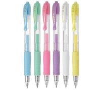 Pilot Pen G2 07 Assorted Colour Pack Fine Retractable Gel Ink Pen Rollerball Pen 0.7mm Nib Tip 0.39mm Line Width Refillable BL-G2-7 (1 Pastel - 6 Pens)