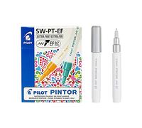 Pilot Pintor Extra Fine Line Bullet Point Marker 2.3mm Tip- Silver (Pack of 6), 4902505556920