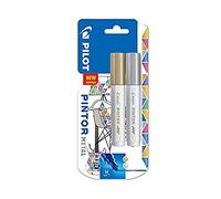 Pintor Pilot Pintor Medium Bullet Tip Paint Marker 4.5mm Gold and Silver Colours