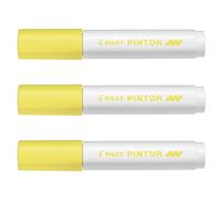 PILOT Pintor Pigment Markers Pack of 3 Medium Tip Yellowaa