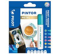Pilot Pen Pintor - Gold, Metallic Blue, Metallic Green, Metallic Pink, Metallic Violet, Silver - 6pc