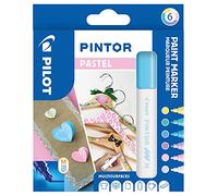 Pilot Pintor Paint Marker Medium 4.5mm Bullet Water-Based Permanent Multi-Surface Wallet of 6 Pastel