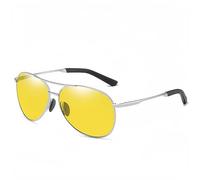 Pilot Polarized Sunglasses UV400 Protection For Men & Women, Lightweight For Driving, Fishing, Classic Vintage Style Unisex, Outdoor Ultra Light Shades - Sleek Silver Frame