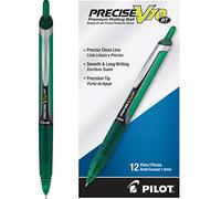 Pilot, Precise V10 RT Refillable & Retractable Rolling Ball Pens, Bold Point 1 mm, Green, Pack of 12