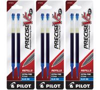 PILOT Precise V5 RT Liquid Ink Refills Extra Fine Point 0.5 mm Blue Pack of 6