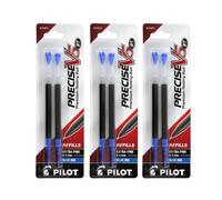 Pilot Precise V5 RT Liquid Ink Retractable Rollerball Pen Refills 0.5mm Extra Fine Point Blue Ink Pack of 6