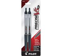 PILOT Precise V5 RT Refillable & Retractable Liquid Ink Rolling Ball Pens, Extra Fine Point (0.5mm) Black Ink, 2-Pack (26050)