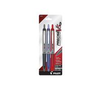PILOT Precise V5 RT Refillable & Retractable Liquid Ink Rolling Ball Pens Extra Fine Point (0.5mm) Black/Blue/Red Inks 3-Pack (26053)