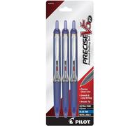 PILOT Precise V5 RT Refillable & Retractable Liquid Ink Rolling Ball Pens Extra Fine Point (0.5mm) Blue Ink 3-Pack (26076)