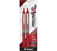PILOT Precise V5 RT Refillable & Retractable Liquid Ink Rolling Ball Pens Extra Fine Point (0.5mm) Red Ink 2-Pack (26082)