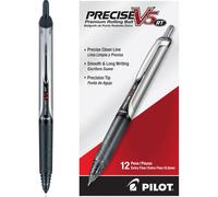 Pilot Precise V5 RT Refillable & Retractable Rolling Ball Pens Extra Fine Point 0.5 mm Black Pack of 12