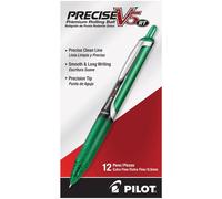 Pilot Precise V5 RT Refillable & Retractable Rolling Ball Pens Extra Fine Point 0.5 mm Green Pack of 12