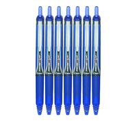 Pilot Precise V5 RT Retractable Rolling Ball Pens, Extra Fine Point (.5mm), Blue Ink, 7-pk; Premium Comfort Grip, Bundle with Plastic Reusable Pouch