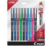 PILOT Precise V5 Stick Liquid Ink Rolling Ball Stick Pens, Extra Fine Point (0.5mm) Assorted Ink Colors, 9-Pack (26024)