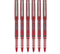 Pilot Precise V7 Stick Rolling Ball Pens Fine Point Red Ink 6 Pens.