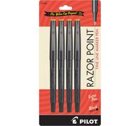 PILOT Razor Point Fine Line Marker Stick Pens Ultra-Fine Point (0.3mm) Black Ink 4-Pack (11044)