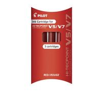 Pilot Refill for V5/V7 Cartridge System Liquid Ink Rollerball - Red, 12 x Pack of 3