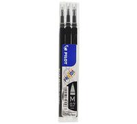 Pilot FriXion Ball Clicker Rollerball Pen Refill 0.35 mm Medium Conical Black Pack of 3