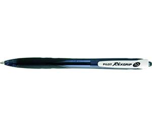 PILOT - Rexgrip Retractable Ballpoint Pen 1.0mm - Black Ink - Box of 10 | SMOOTH & SUSTAINABLE: Rexgrip retractable ballpoint pens with 1.0mm tips and smooth black ink for comfortable writing.